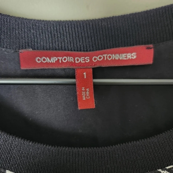 Comptoir des Cotonniers | 100% Silk Abstract Floral Short Sleeve Dress - Sz XS/S - Picture 12 of 15